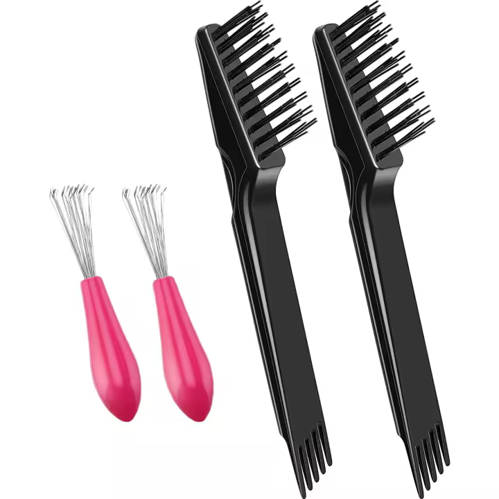 Cepillo de pelo de 4 piezas, herramienta de limpieza de peine, limpiador de pelo, rastrillo para eliminar la suciedad, uso doméstico y de salón - 1