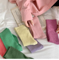 Calcetines Para Mujer Transpirables Basicos Y Sencillos De Color Caramelo Cómodos Y Coloridos Calcetines De Pies Frescos De Algodón Poliéster Y Spandex - details 3