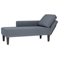 vidaXL Tumbona con almohada y reposabrazo derecho terciopelo en color Negro/Azul/Gris oscuro y más - details 2
