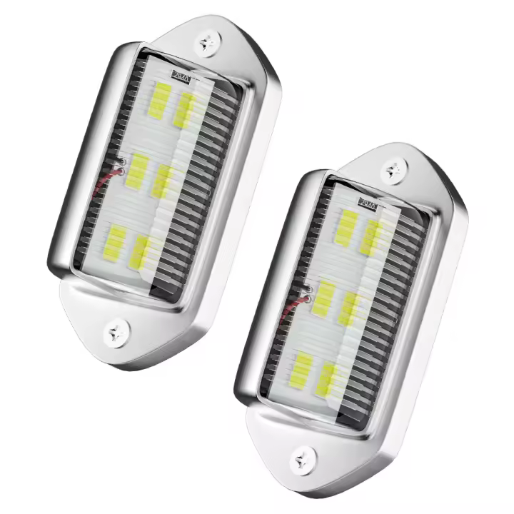 Luz de matrícula de camión de 6 LED, luz trasera para remolque de automóvil, camión, pasajero, luz lateral de 12-24 V (6 piezas) - 1