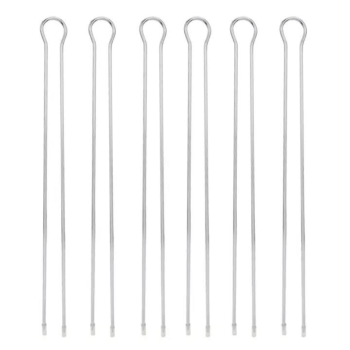 Juego De 6 Palillos De Acero Inoxidable Para Barbacoa Y Picnics Al Aire Libre Conjunto De Pajillas Para Asado Camping - 1