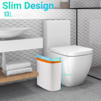 Basurero Automático De Baño Con Tapa Sensación De Movimiento Impermeable Delgado Para Cocina Y Dormitorio Pequeño - details 11