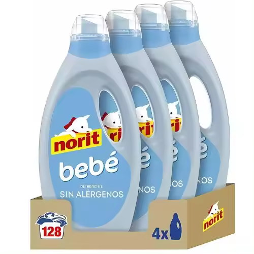 NORIT Bebé Detergente Líquido Pack Ahorro 128 Lavados ( 4 x 1125ml) - 1