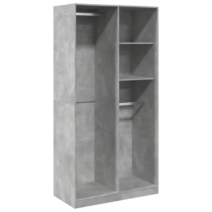Armaro de Madera contrachapada gris Hormigón 100x50x200 cm - 1