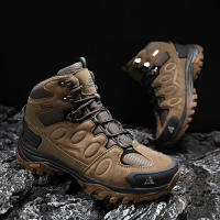 Botas De Senderismo HIKEUP Para Hombre Suela Antideslizante Alta Transpirables Impermeables De Cuero Sintético Y Malla Para Otoño E Invierno - details 11