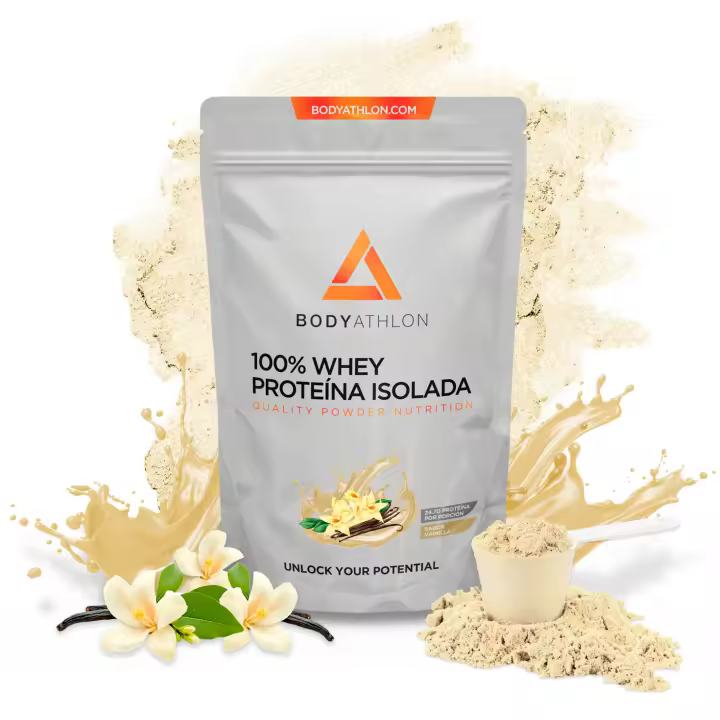 100% Whey Isolate Protein Vainilla– Aislado de Proteina de Suero de Leche- Proteina para la recuperación y Crecimiento muscular- Baja en Grasa-  Sin Lecitina de Soja- Apta Vegetarianas- Bodyathlon - 1