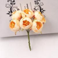 6/18 Piezas De Flores Artificiales De Rosa De Té Para Decoración De Bodas Y Manualidades Accesorio De Flor Para Scrapbooking Y Wreath - details 3