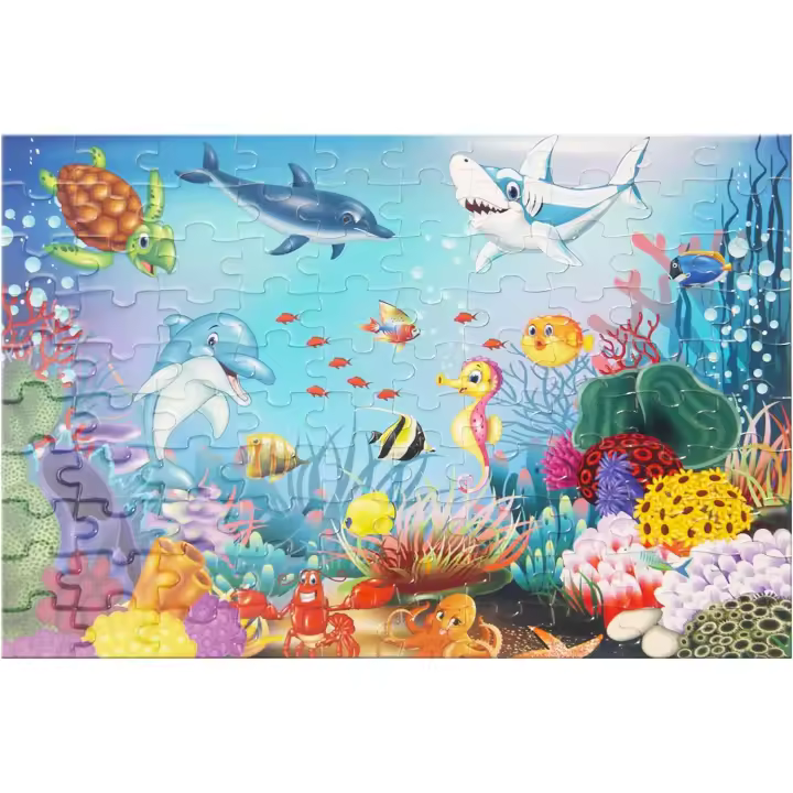 Puzzle De Dinosaurios Y Oceanos 100 Piezas Juguete De Preescolar Regalo Para Cumpleaños Navidad Halloween Acción De Gracias - 1