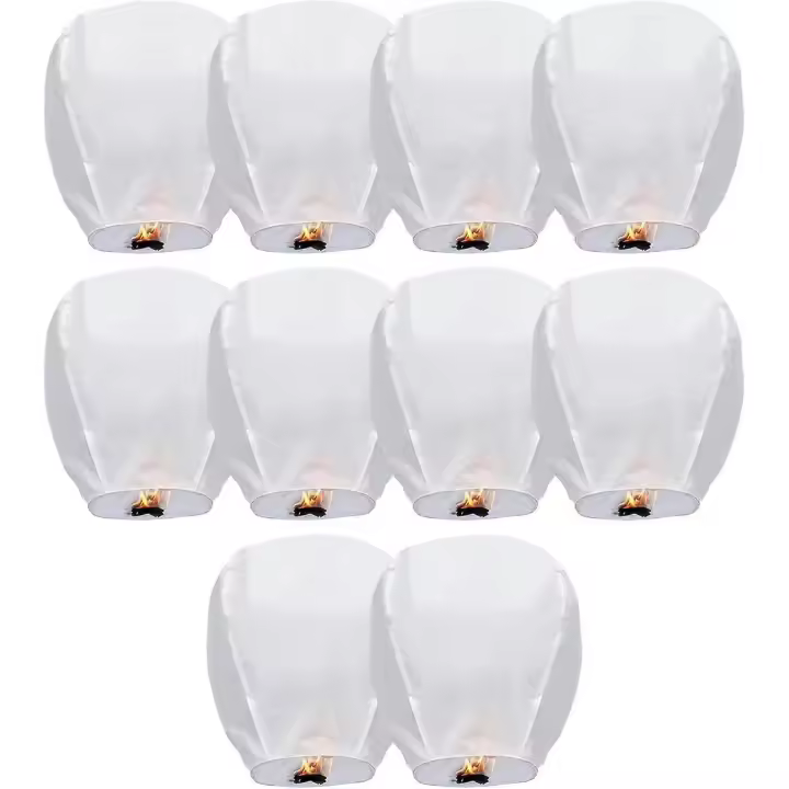10 Pack Sky Lanterns Eco Friendly,biodegradable Wire-free Fire Resistant Paper Lantern To Release In Sky,weddings Parties Festivals From Chuai Du - 1