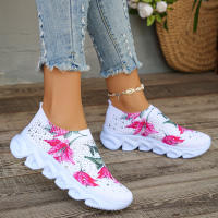 Zapatillas De Mujer Verano 2024 Con Floral Knitted Transpirables Mesh Plataforma Suave Calzado Casual Comodidad Talla 43 - details 2