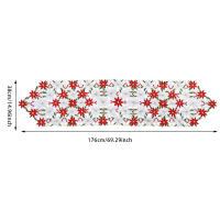 Decoración De Mesa Neutra Para Navidad Tela De Mesa De Lujo Con Encaje De Nogal 70x15 Pulgadas Impermeable Estilo Encaje Estampado Rayado - details 0