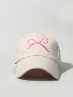 Nueva Gorra De Béisbol De Algodón Para Verano Rosa Con Mariposa Bordada Ajustable Para Mujer Gorra De Sol De Color Sólido Para Niñas Estilo Coreano - details 4