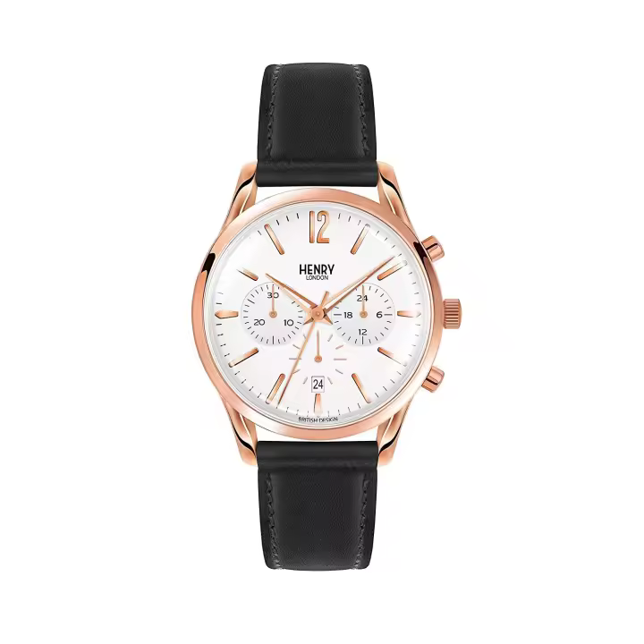 Henry London Reloj Analógico para Unisex de Cuarzo con Correa en Cuero 5018479077572 - 1