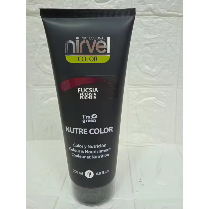 NIRVEL Cosmetics mascarilla color fucsia 200 ml, aporta nutrición y brillo. - 1