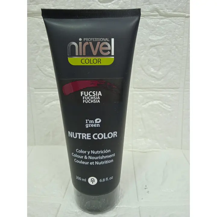 NIRVEL Cosmetics mascarilla color fucsia 200 ml, aporta nutrición y brillo. - 1