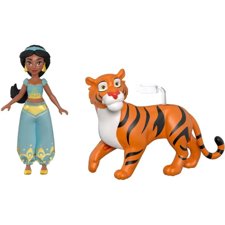 Princesa Jasmin y Rajah muñeca con tigre Mattel tamaño de la figura 9 centímetros - 1