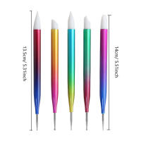 Set De 5 Rotuladores De Uñas Doble Uso Con Selector De Diamantes De Silicona Para Diseños De Uñas Y Grabado Herramienta De Punto - details 5