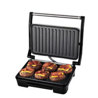 Grill doble Placa Acero 850W, Pequeño Electrodoméstico, Tostadora eléctrica, Sandwichera Electrica, Parrilla electrica para tostada, Antiadherente, Antideslizante, Asa de toque frio, Prepárate desayuno fácil - details 1