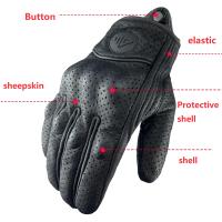 Guantes De Motocicleta De Cuero Genuino De Oveja Para Hombre Guantes De Carreras Y Motocross Transpirables Para Ciclismo Y Motociclistas - details 4