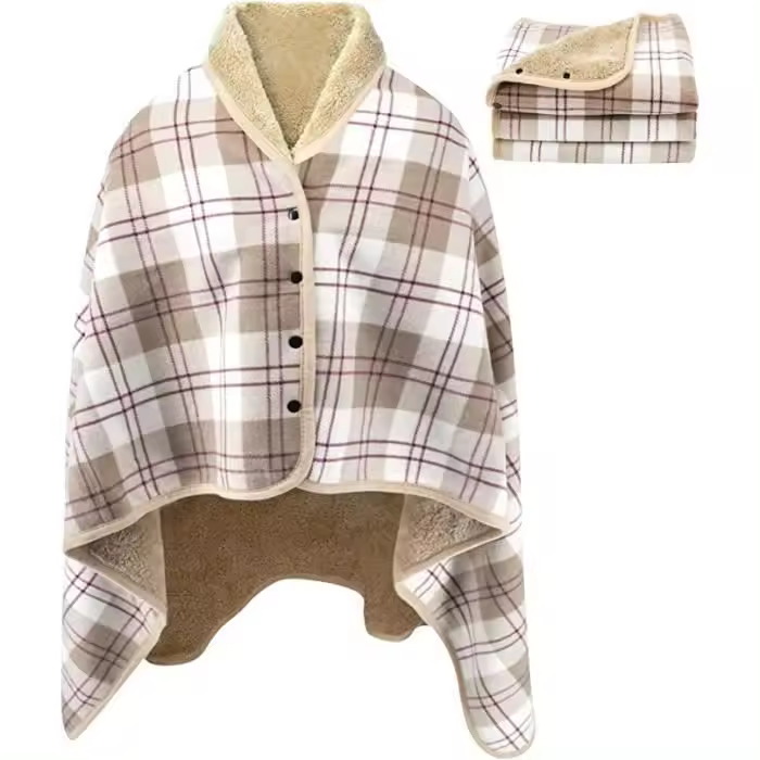 Poncho - Mujer - Invierno - Cálido-Elegant-Manta a Cuadros - 1