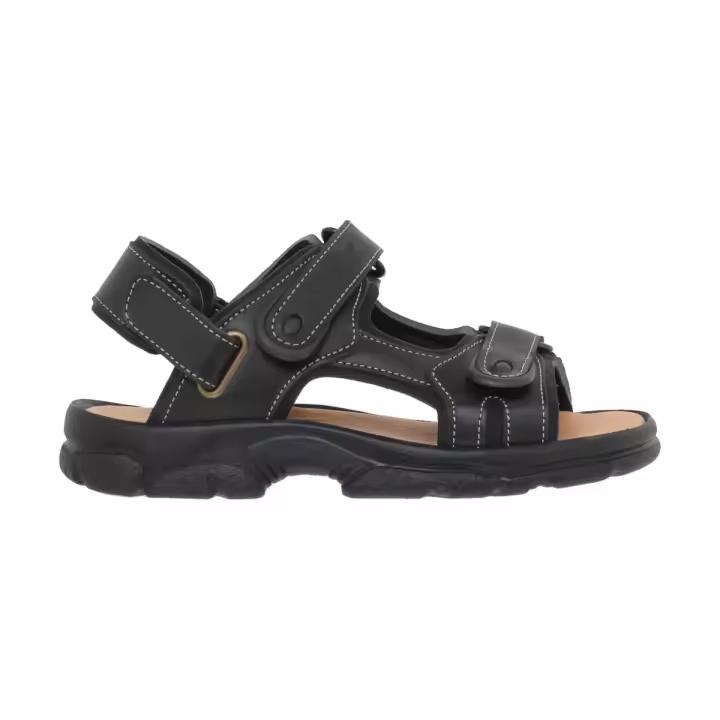 Casual | Sandalias piel negra talón desmontable | Hombre Piel Textil Piel rellena de gel - 1