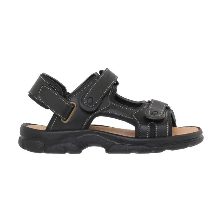 Casual | Sandalias piel negra talón desmontable | Hombre Piel Textil Piel rellena de gel - 1