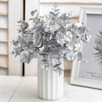 6 Piezas De Mini Eucalipto Artificial Hoja Verde Plástica Decoración Para Hogar Sala De Estar Jardín Fiesta Boda Decoración Floral Falsa - details 4