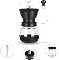Molinillo Manual de granos de café con 2 frascos de Vidrio (11oz Cada one), rebaba de Cerámica, manivela - details 3