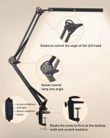 Lámpara De Escritorio LED Plegable Con Palanca Larga Y Clip Ajustable En 3 Colores Para Lectura Y Computadoras En Sala De Estar - details 3