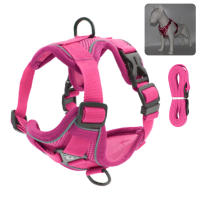 Harnés Para Perros Y Gatos Resistente Al Escape Transpirable Con Correa Para Caminar Al Aire Libre Control Fácil Harnés Reflejo Para Mascotas - details 16