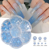 Accesorios De Uñas DIY Con Perlas AB De Resina Coloridas Y Tamaños Variados Paquete De 7 Grillas De Medio Círculo Lujo - details 4