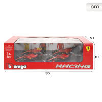 Burago - Set de 4 coches Ferrari F1-75 y SF-23 escala 1:43, réplicas de los vehículos de Charles Leclerc y Carlos Sainz, temporadas 2022 y 2023, diseño detallado y realista, acabados de alta calidad, licencia oficial y presentación en caja expositora - details 6
