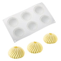 Molde De Galletas De Silicona Para Postres Y Panecillos Estilo Chino 6 Celdas Forma De Bao Empacado Textura De Vórtice Molde De Té De Azúcar - details 4