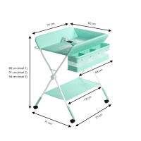 LUTODY - Cambiador de bebé con ruedas, altura ajustable, sistema de freno y cesta de almacenamiento auxiliar - resistente, acolchado e impermeable - details 7