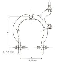 Freno De Llanta Calipero De Carretera Duradero Y Preciso Para Bicicletas Ligero De Aluminio C Forma Instalación Suave Calipero De Freno Frontal - details 1
