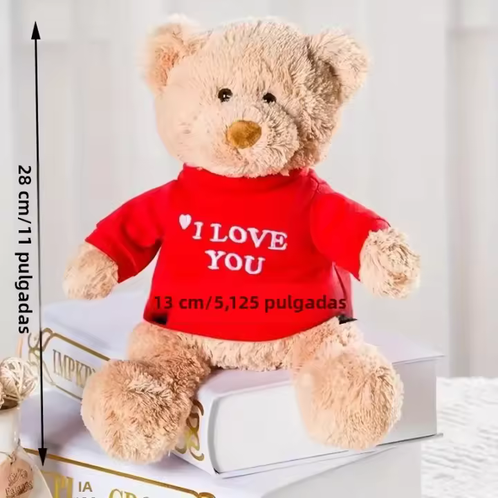 Oso De Peluche DIY Con Camiseta Blanca 11 Pulgadas Juguete De Peluche Unisex Para Niños De 3 a 6 Años Relleno De Algodón PP - 1