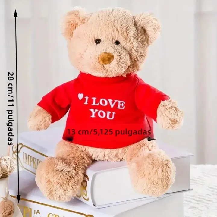 Oso De Peluche DIY Con Camiseta Blanca 11 Pulgadas Juguete De Peluche Unisex Para Niños De 3 a 6 Años Relleno De Algodón PP - 1