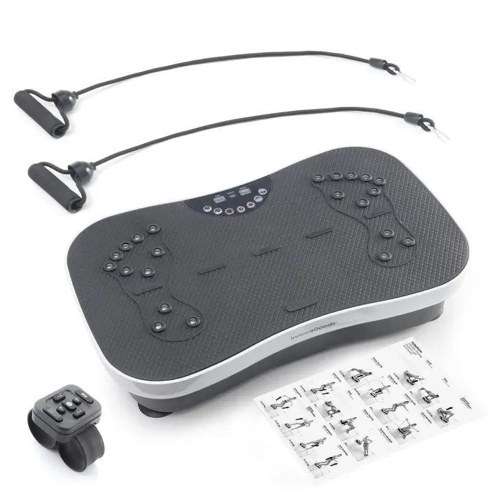 InnovaGoods® Plataforma vibratoria de Entrenamiento con Accesorios y guía de Ejercicios Vybeform, tonifica los músculos y Mejora la circulación, diseño Compacto y Ligero, Ideal para el Gimnasio - 1