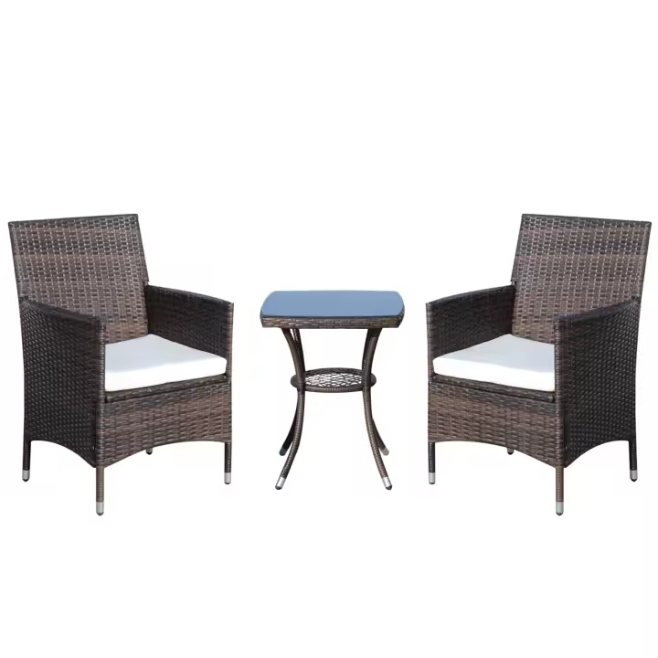 Juego de Muebles de Balcón Juego de Bistro de Ratán Pendable with Juego de Asiento Marron 60x58,5x89,5 cm para Jardín y Balcón - 1