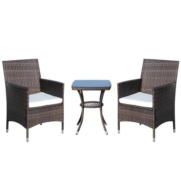 Juego de Muebles de Balcón Juego de Bistro de Ratán Pendable with Juego de Asiento Marron 60x58,5x89,5 cm para Jardín y Balcón - 1