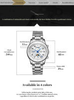 Reloj De Pulsera De Lujo Para Hombre GUANQIN 2025 Acero Inoxidable Impermeable Con Fase Lunar Y Calendario Marcas Arábigas Cristal De Zafiro - details 4