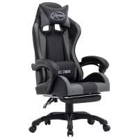 vidaXL Silla gaming con reposapiés cuero sintético en color Rojo y negro/Blanco y negro/Verde y negro y más | cómodas modernas ergonómicas para comedor cocina salón hogar - details 7