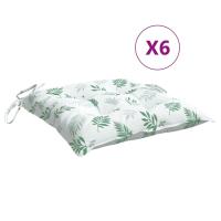 vidaXL Cojines para silla 6 uds tela 40x40x7 cm Color Negro y blanco,  Verde y rosa,  Blanco y verde y mas Cojín Decorativo de Asiento Cojines de muebles de salon - details 1