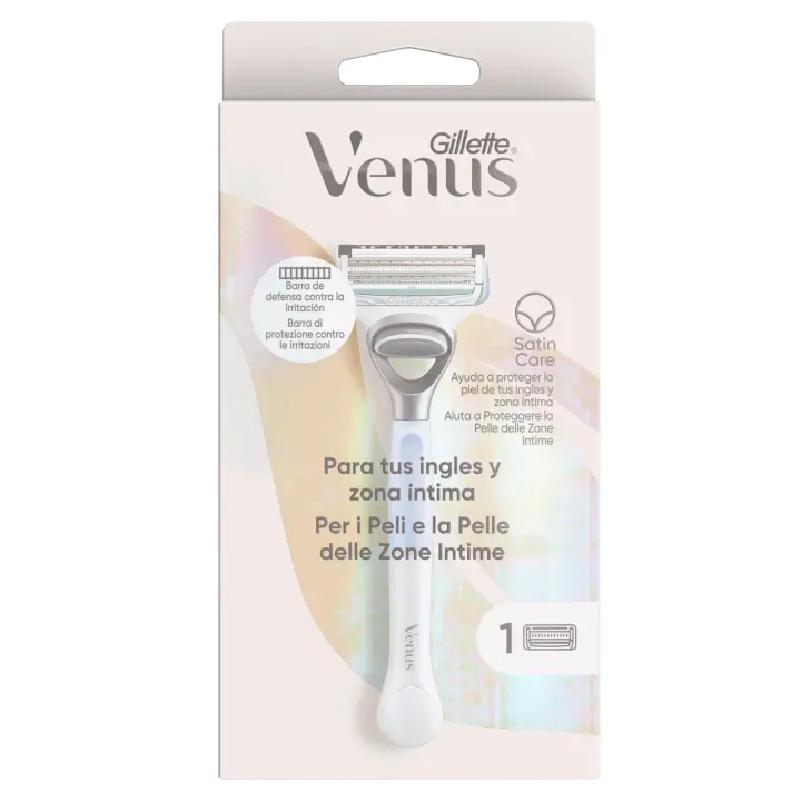 Gillette Venus Satin maquinilla de depilación para mujer para ingles y zona intima, 1 mango - 1