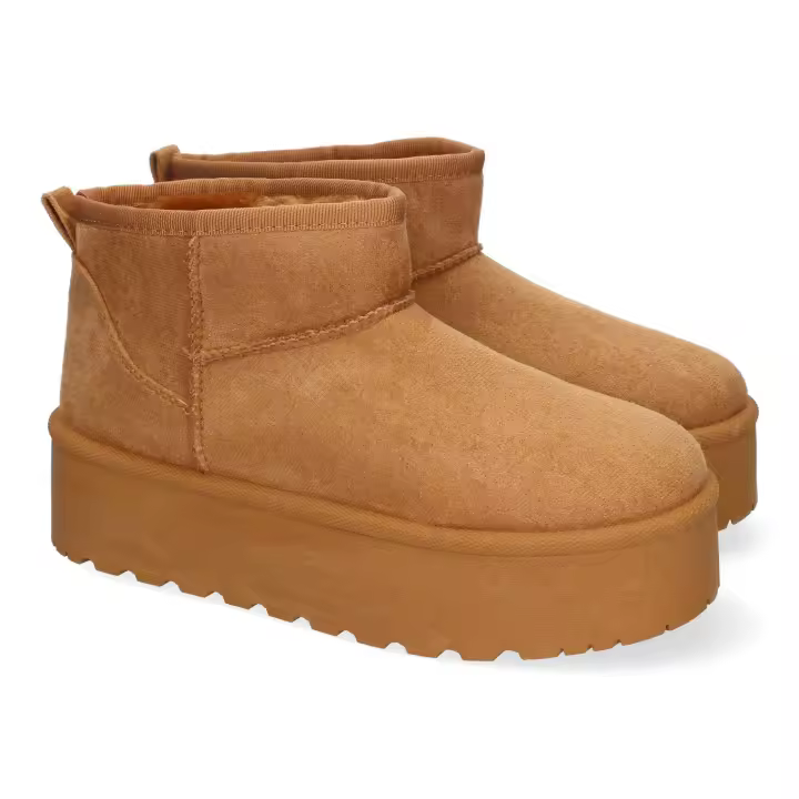 PuntoSalao Botas australianas de plataforma y pelo para mujer color camel 6BKA - 1