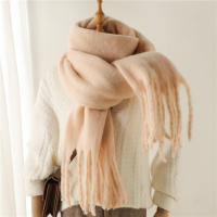 Nueva Bufanda Gruesa Para Mujer De Otoño Invierno 240x38cm Estilo Fashion Suave Y Cálida Con Borlas Mohair Para Europa Y América - details 1