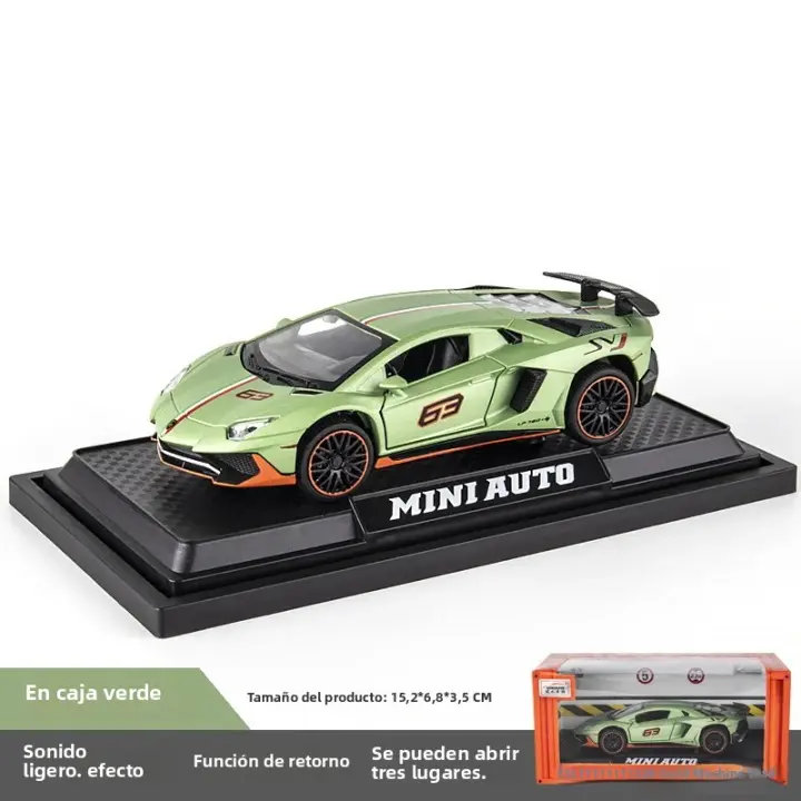 Coche De Deporte LAMBOR AVENTADOR SVJ LP780-4 a Escala 1:32 Con Sonido Y Luces Regalo Ideal Para Cumpleaños Para Niños Material Metálico Batería De Botón Incluida - 1