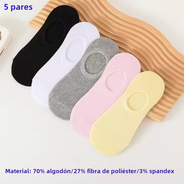 10 Pares De Calcetines Cortos Para Mujer En Color Sólido Transpirables De Malla Para Verano Deporte Calcetines De Barco Casual - 1
