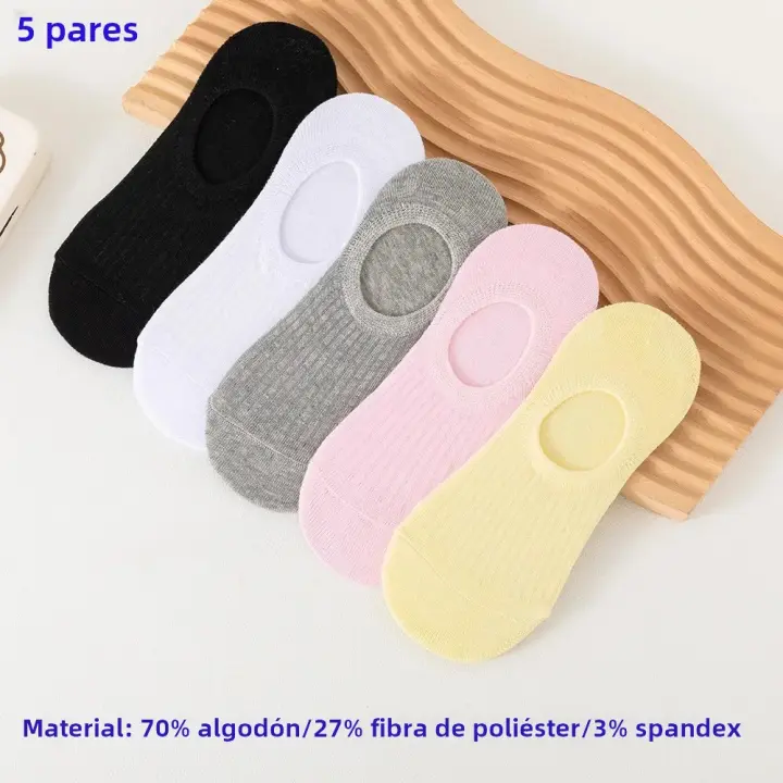 10 Pares De Calcetines Cortos Para Mujer En Color Sólido Transpirables De Malla Para Verano Deporte Calcetines De Barco Casual - 1
