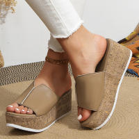 Sandalias De Mujer Con Plataforma Y Tacón Alto Casual Verano Zapatos De Tacones Gruesos Para Damas Suela De Goma Cierre SLIP-ON - details 2